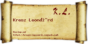 Kresz Leonárd névjegykártya