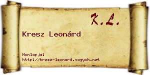 Kresz Leonárd névjegykártya