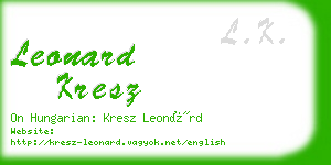 leonard kresz business card